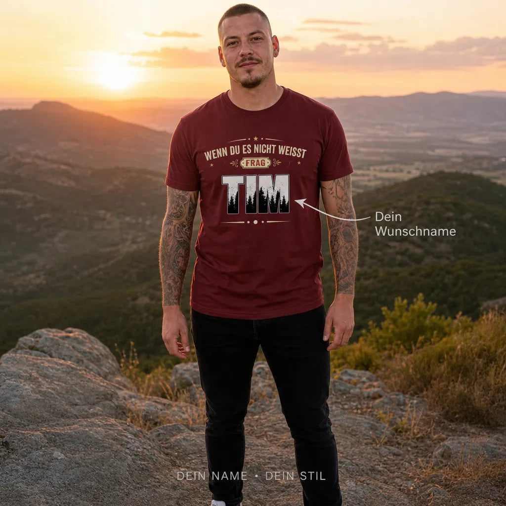 Personalisiertes Outdoor T-Shirt mit Namen - Kein Glück, nur du!