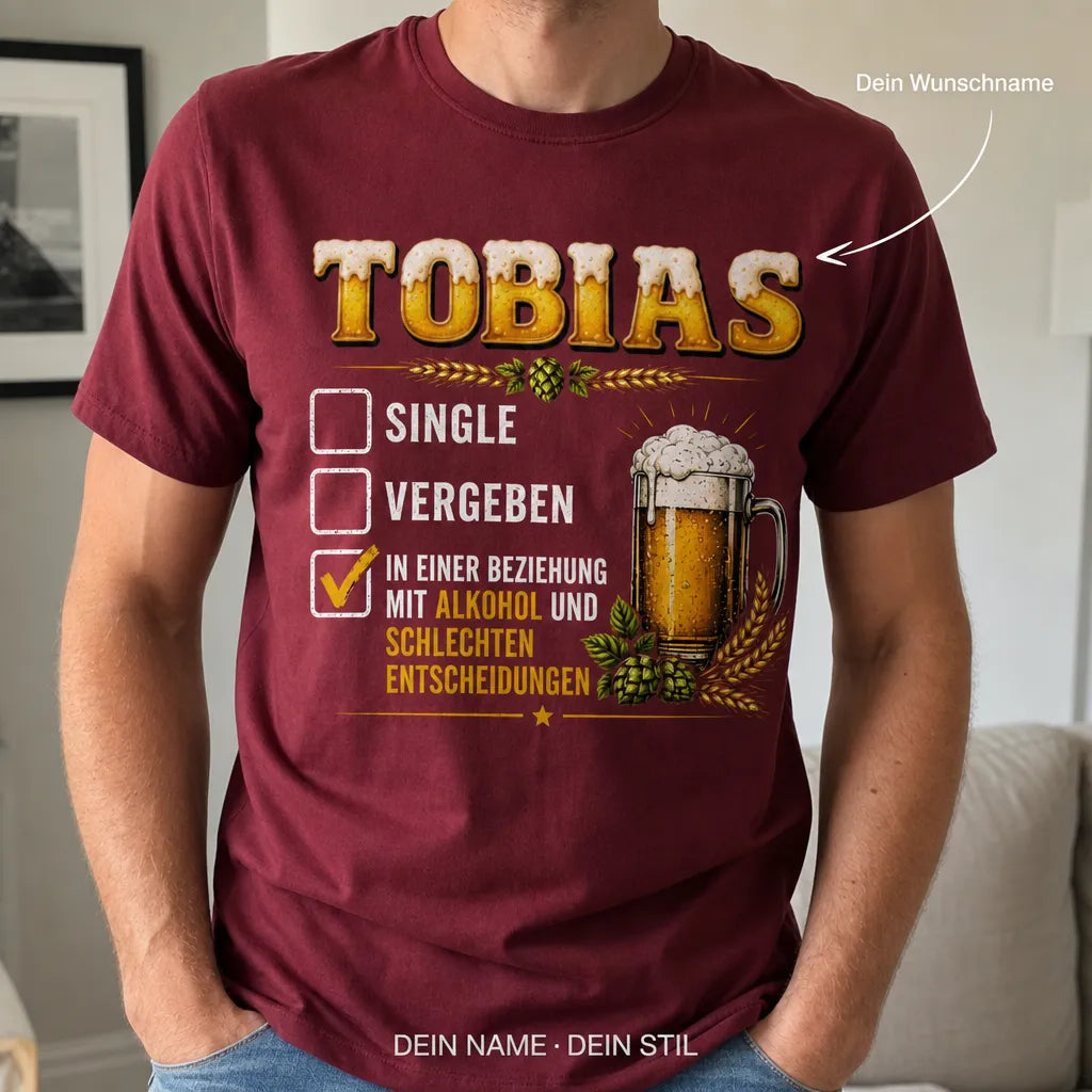 Personalisiertes Bier T-Shirt mit Namen - Noch nicht betrunken genug