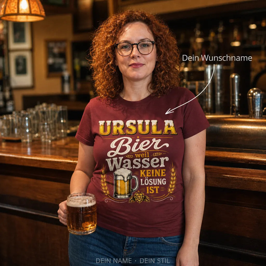 Personalisiertes Bier T-Shirt mit Namen - Zum Glück nicht Hormuz