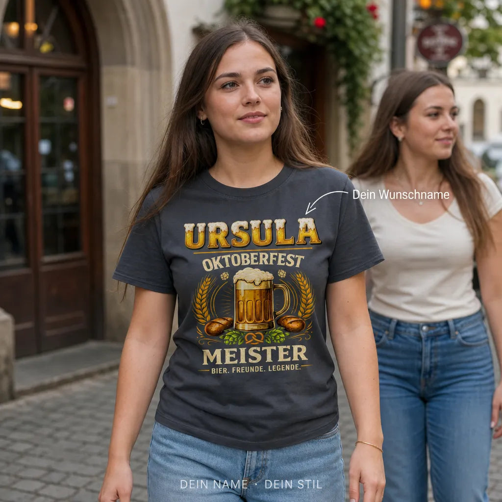Personalisiertes Oktoberfest T-Shirt mit Namen - Der wahre Wiesn Meister