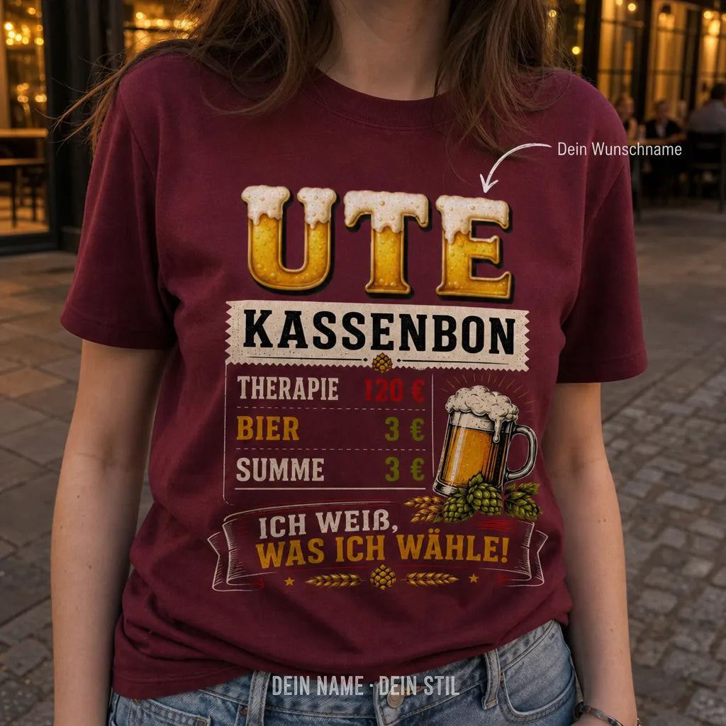 Personalisiertes Bier T-Shirt mit Namen - Das Bier ruft an!
