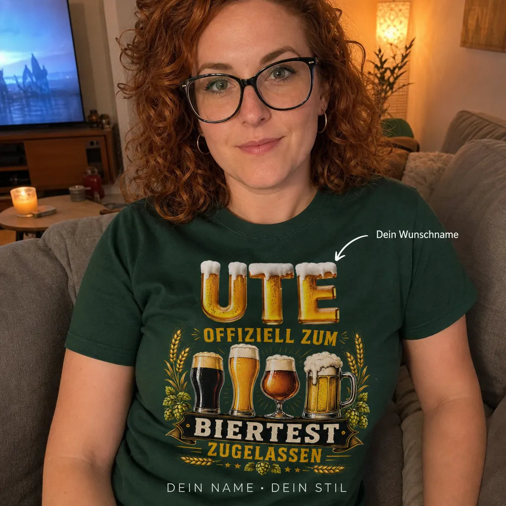 Personalisiertes Bier T-Shirt mit Namen - Nicht betrunken, nur großartig