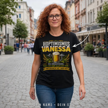 Personalisiertes Bier T-Shirt mit Namen - Alles wird gut mit Bier
