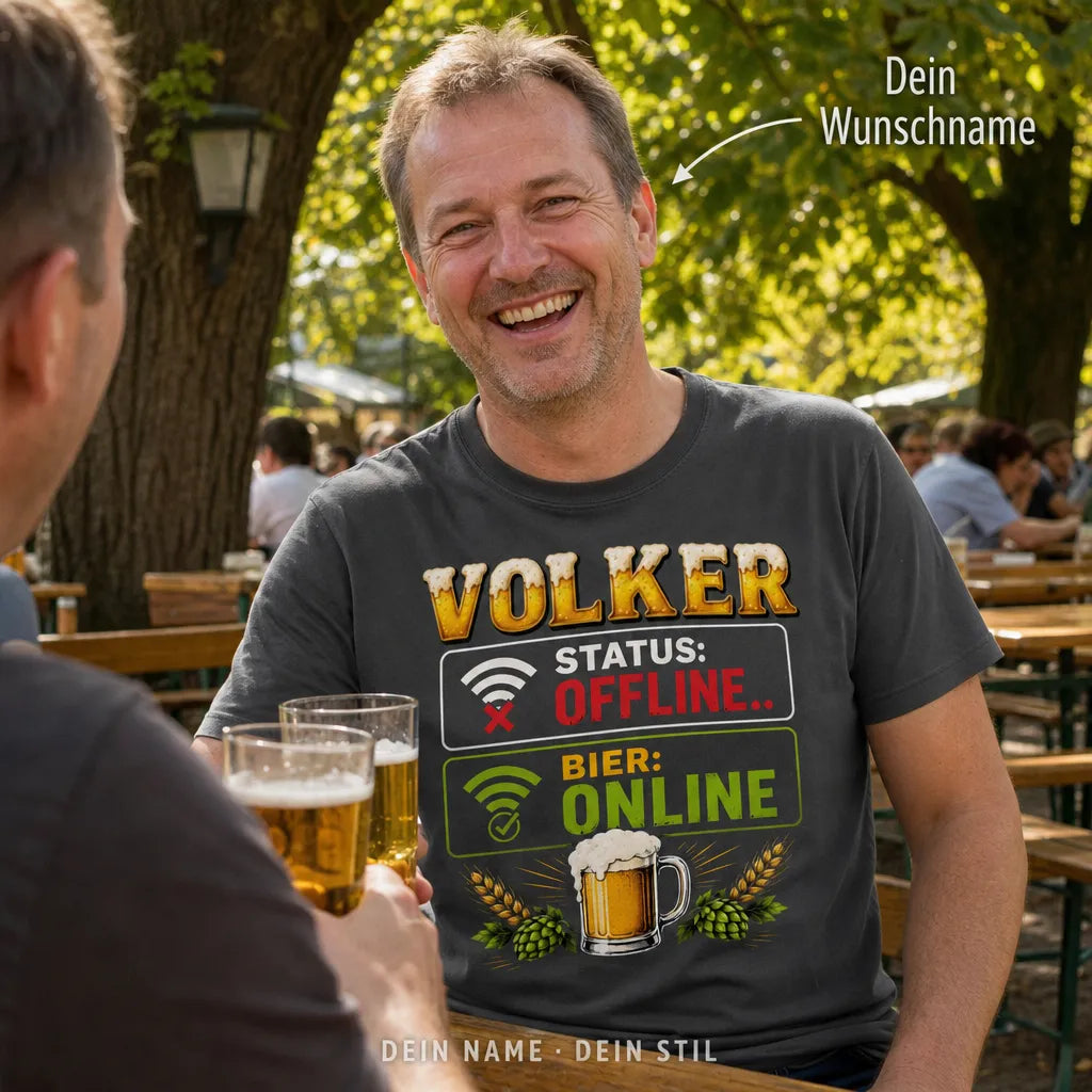 Personalisiertes Bier Deutschland T-Shirt mit Namen - Nur verliebt in Bier