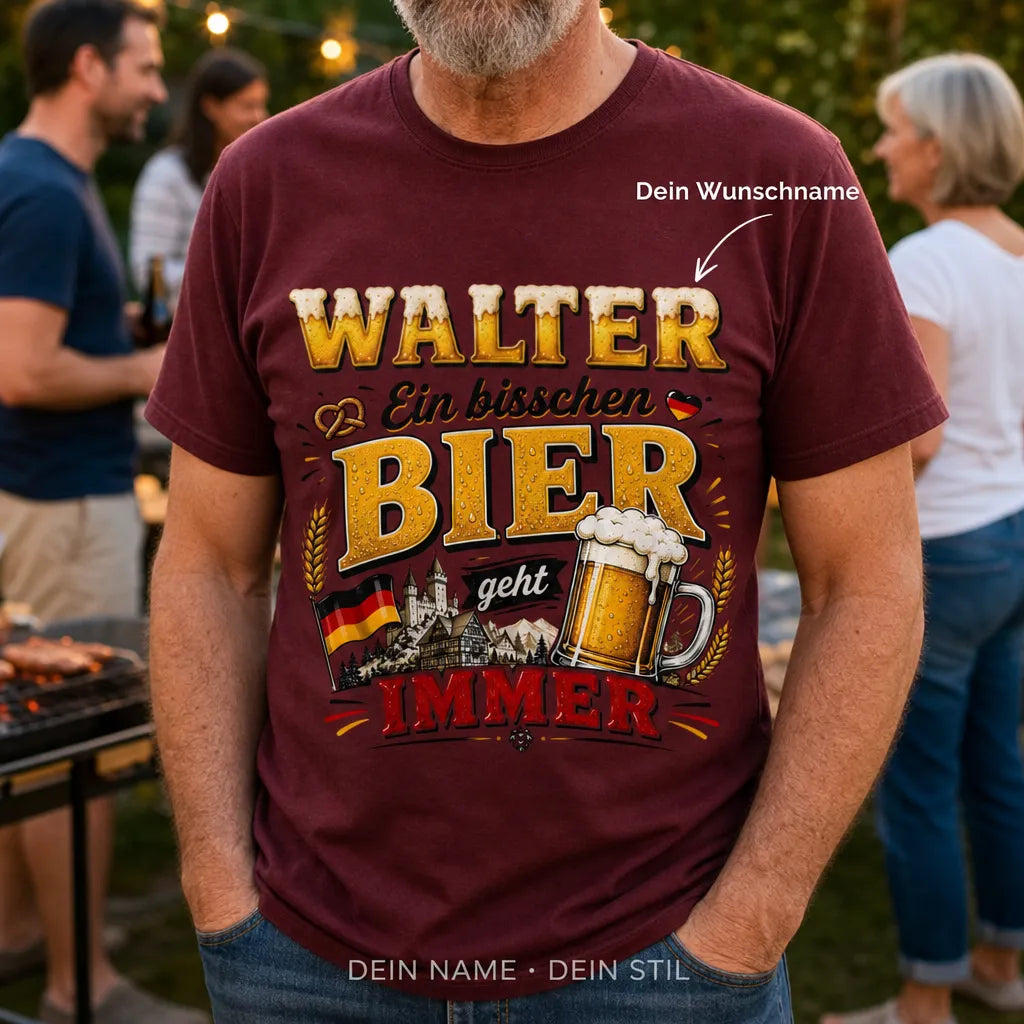 Personalisiertes Bier T-Shirt mit Namen - Holla, die Bierfee!