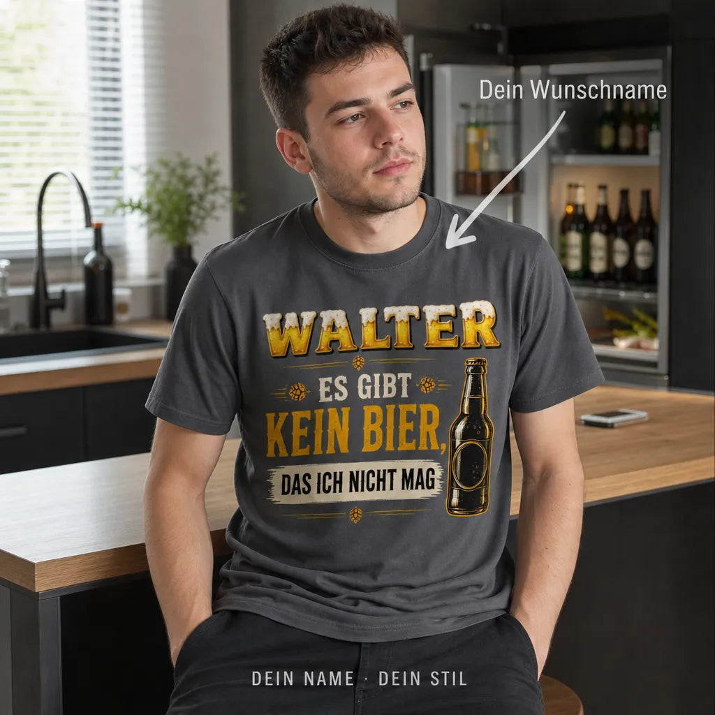 Personalisiertes Bier T-Shirt mit Namen - Nicht betrunken, nur großartig