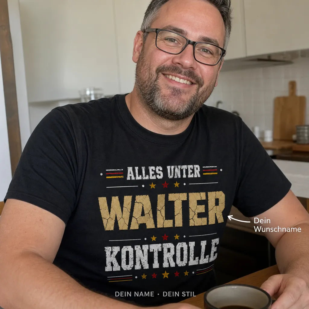 Personalisiertes Humor T-Shirt mit Namen - Alles unter Kontrolle, klar!