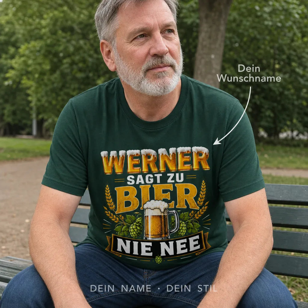 Personalisiertes Bier T-Shirt mit Namen - Holla, die Bierfee!