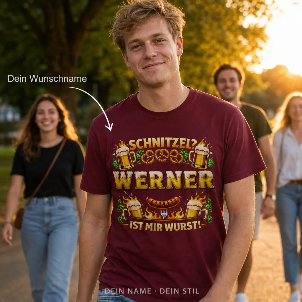 Personalisiertes Grill Bier T-Shirt mit Namen - Dann war der Grill an