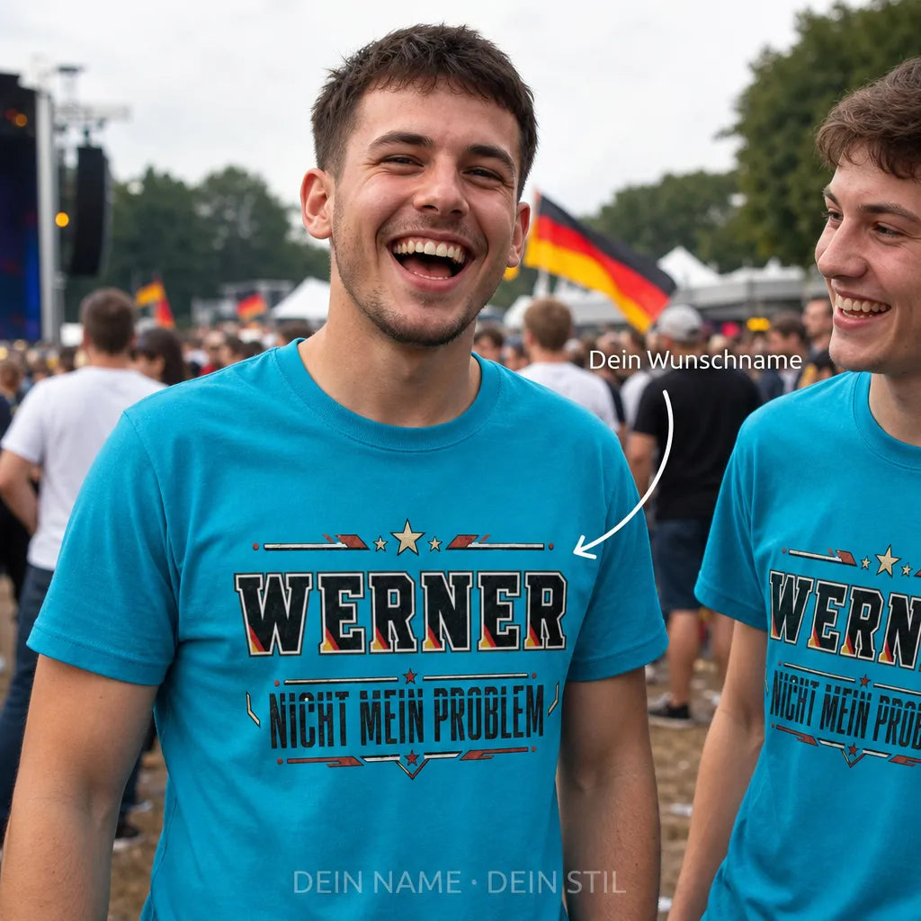 Personalisiertes Fußball T-Shirt mit Namen - Bleib ruhig, lass spielen