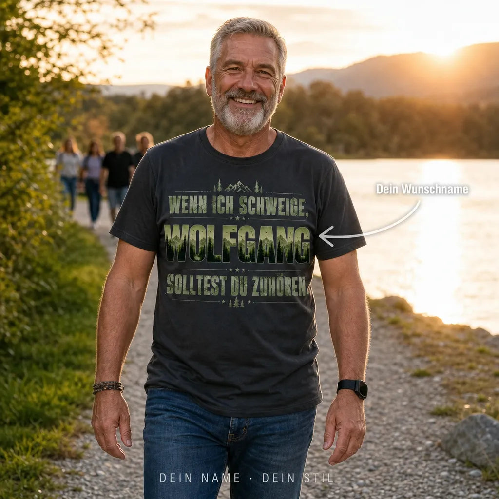 Personalisiertes Natur T-Shirt mit Namen - Zu alt für schlechte Laune