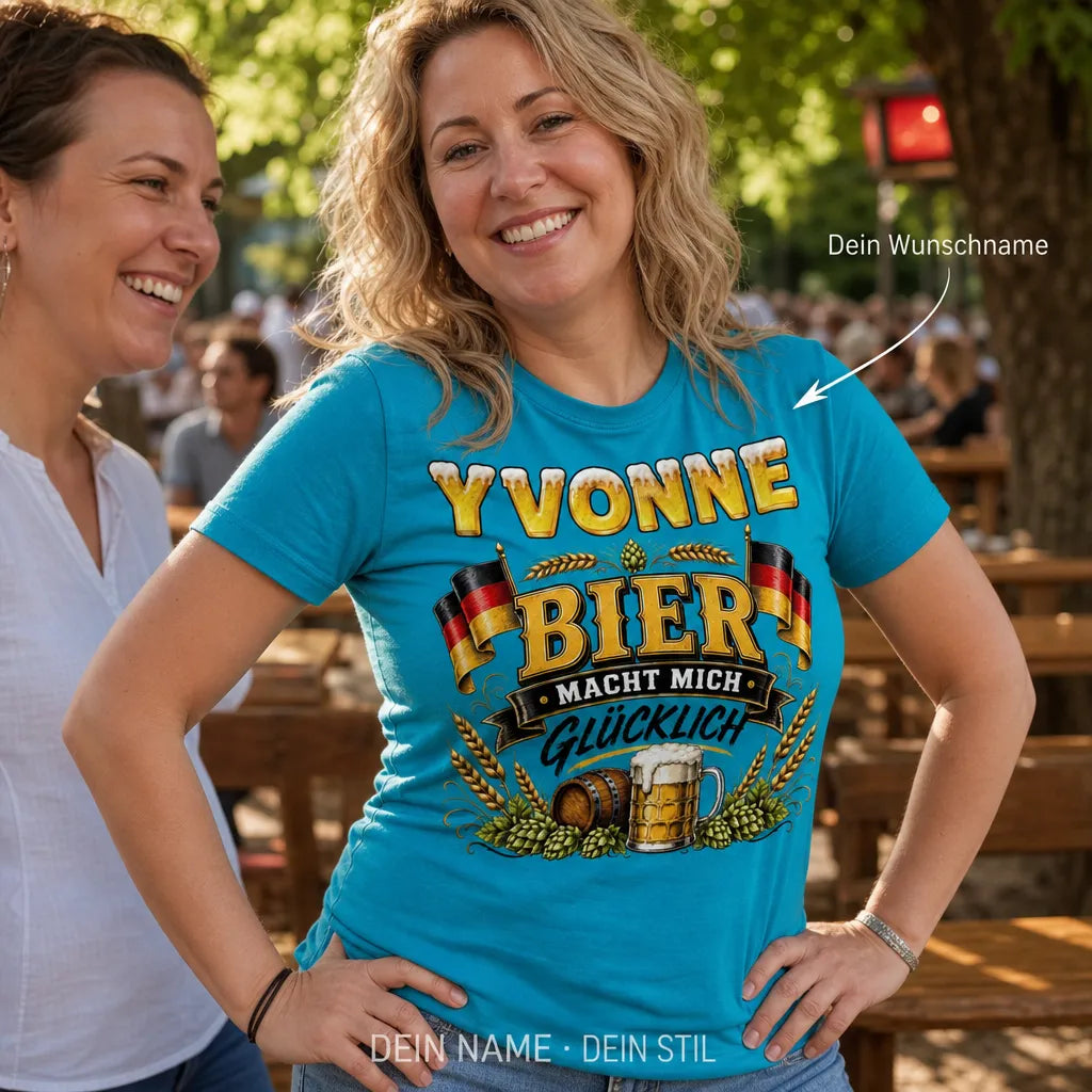 Personalisiertes Bier T-Shirt mit Namen - Keine Ahnung, warum!